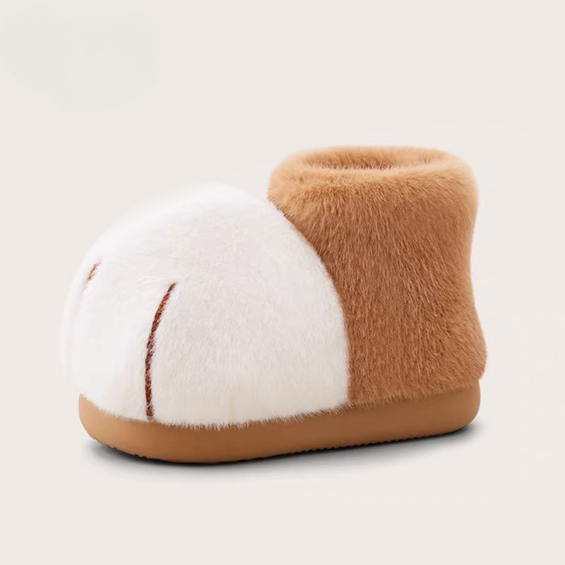 Cozy Big Cat Paw Slipper Cotton Boots Ultra-Soft Fleece-Lined Winter Booties