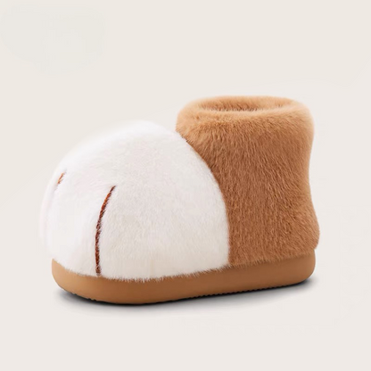 Cozy Big Cat Paw Slipper Cotton Boots Ultra-Soft Fleece-Lined Winter Booties