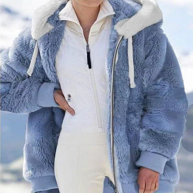 🧥 60% OFF NOW! ✨ Hooded Fleece Jacket with Shearling Lining - Windproof & Thermal Insulation for Extreme Cold Weather ❄️🛡️