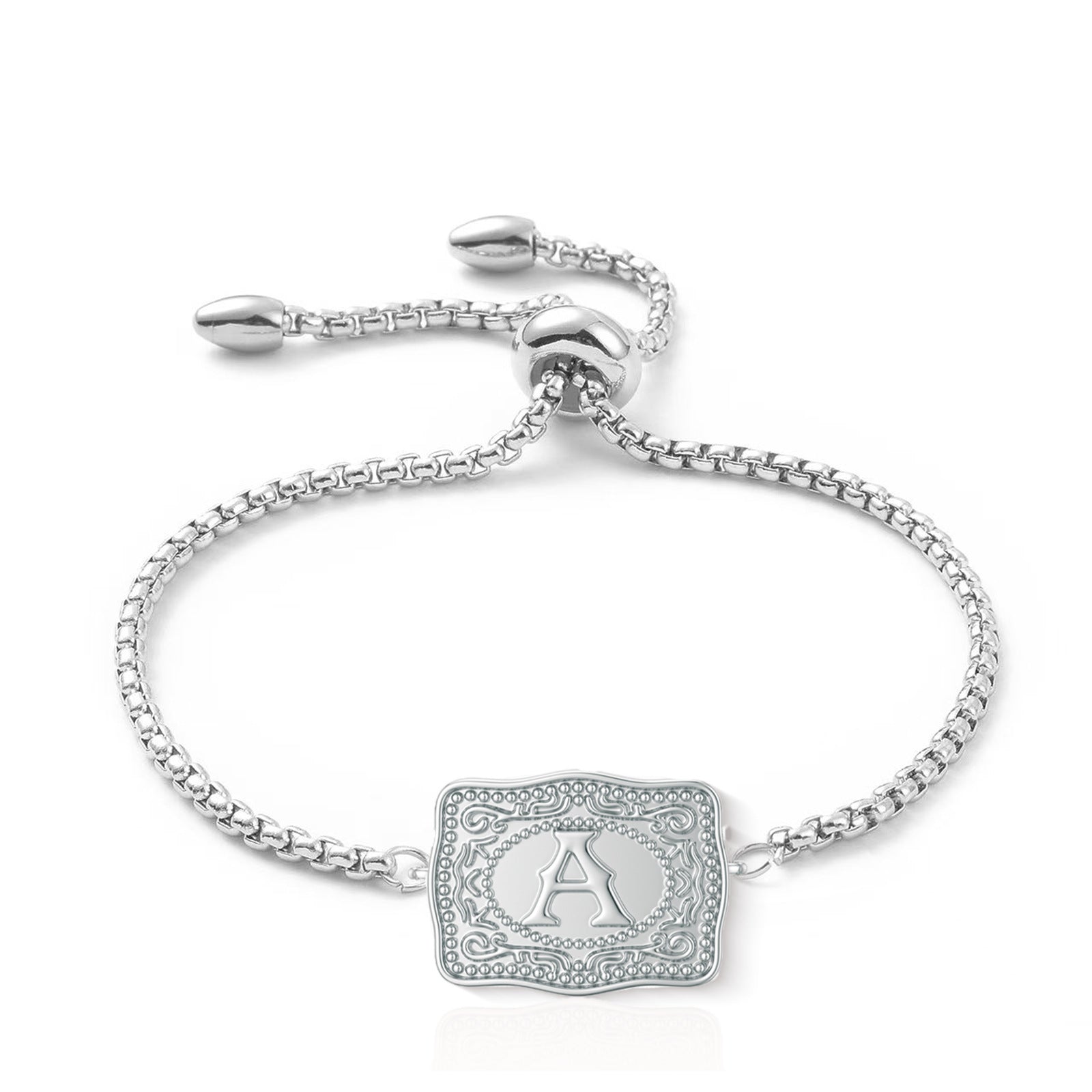 Maviglow™ – Personalized Western Initial Bracelet with Adjustable Bolo Chain 