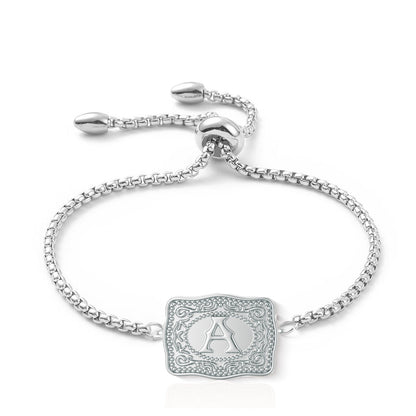 Maviglow™ – Personalized Western Initial Bracelet with Adjustable Bolo Chain 