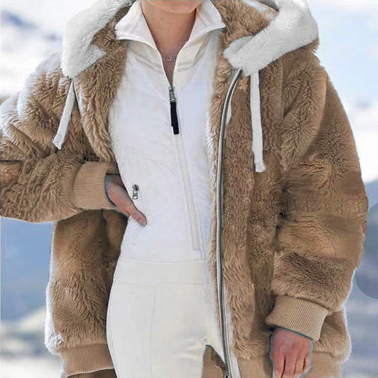 🧥 60% OFF NOW! ✨ Hooded Fleece Jacket with Shearling Lining - Windproof & Thermal Insulation for Extreme Cold Weather ❄️🛡️