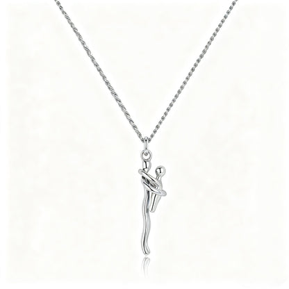 Maviglow™ – 925 Sterling Silver Mother & Child Embrace Pendant Necklace 