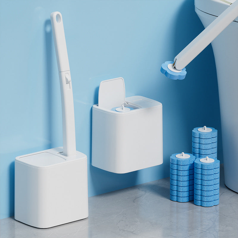 Disposable Toilet Brush Set – with Built-In Cleaner & 54 Refills