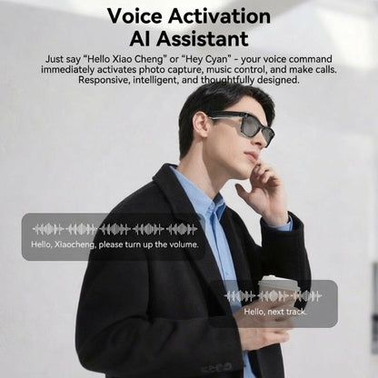 AI smart glasses with ChatGPT, 8 MP camera and HD 1200P 4K video recording, real-time translation in over 160 languages, Bluetooth 5.4, HiFi audio and music control, smart sunglasses with video recording for on the go