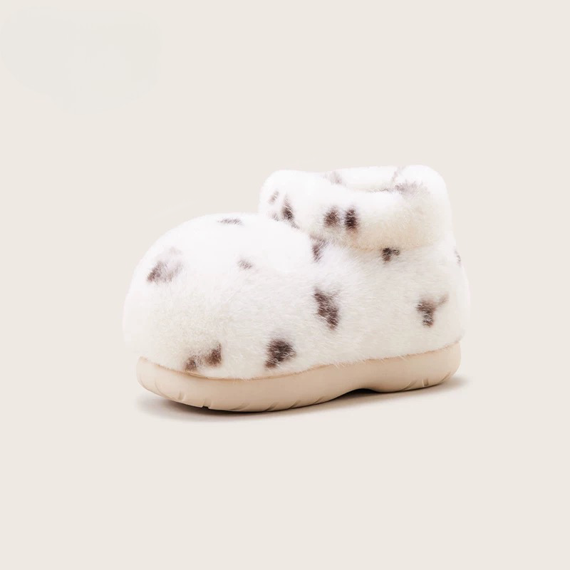 Cozy Big Cat Paw Slipper Cotton Boots Ultra-Soft Fleece-Lined Winter Booties