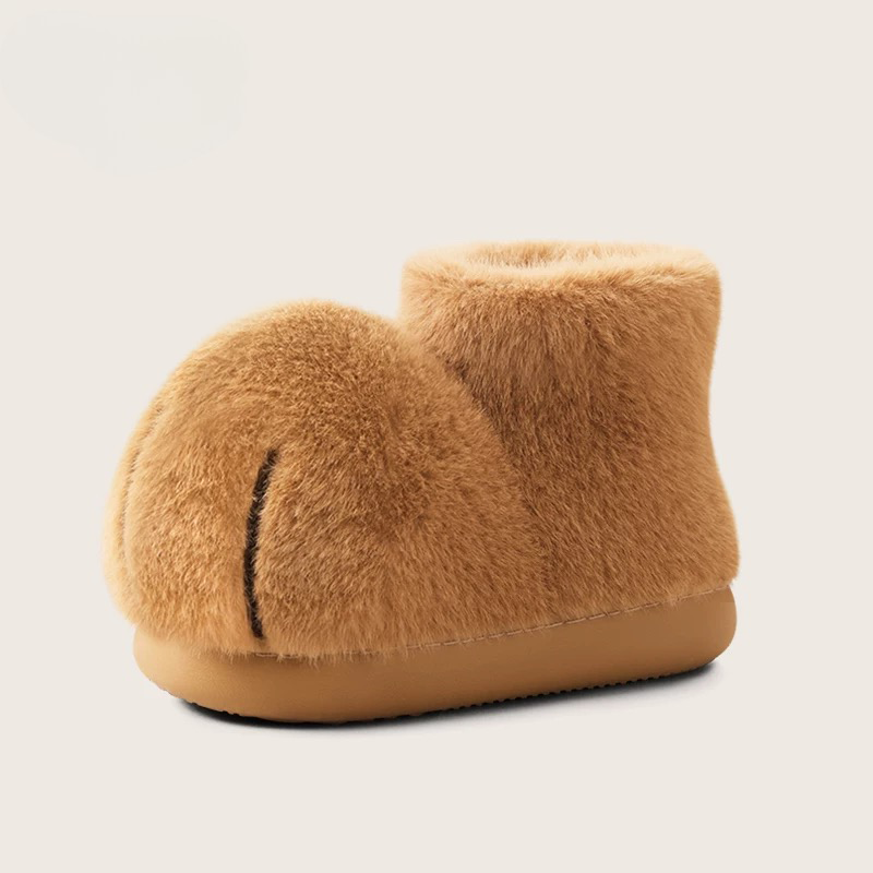 Cozy Big Cat Paw Slipper Cotton Boots Ultra-Soft Fleece-Lined Winter Booties