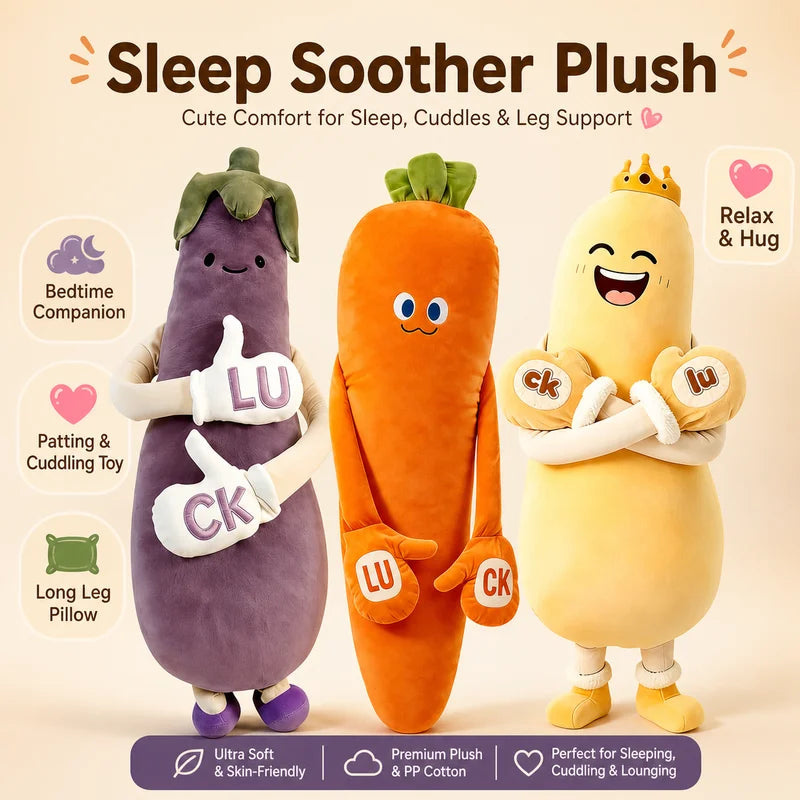 Eggplant Carrot Mango Sleep Companion – Soothing Patting Plush Toy