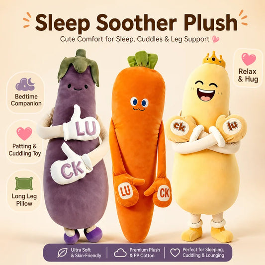 Eggplant Carrot Mango Sleep Companion – Soothing Patting Plush Toy