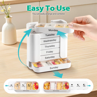 DailyDose™ | Weekly pill dispenser – Clearly organised & reliable for everyday life