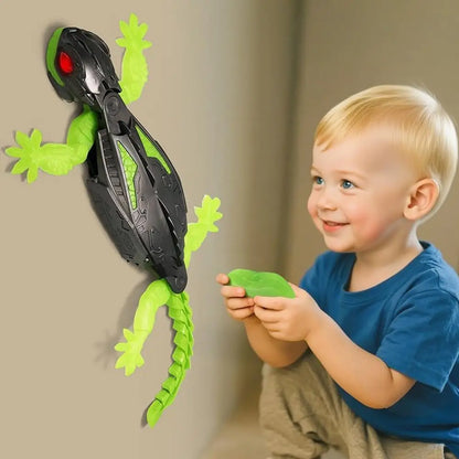 Wall Climbing Robot Toy Gecko-Like Movements LED Eyes Dark Green Silicone Tail Fun Remote Control Toy Essential image 7