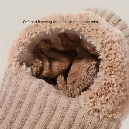Women's 3 in 1 Fleece Lined Winter Hat Scarf Mask