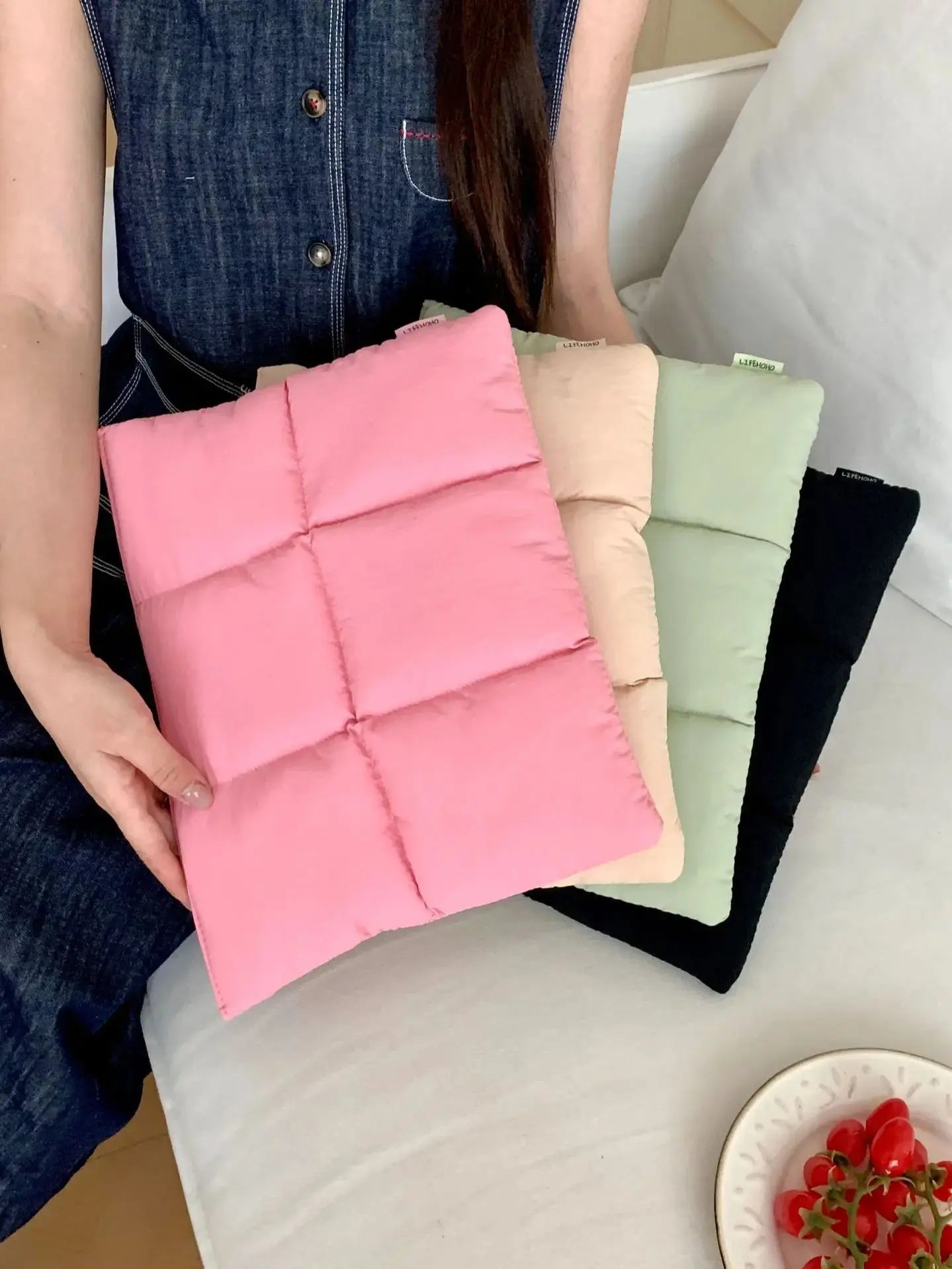 Puffy Laptop Bag Sleeve13/14/15/15.6 Inch Quilted Case Laptop Cover For MacBook Air Pro/Lenovo/Hp Puffer Notebook pouch