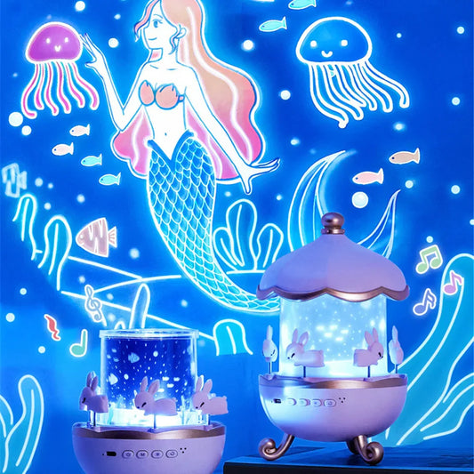 Rechargeable Astronaut Night Light - USB LED Galaxy Projector with Dimmable Glow for Kids