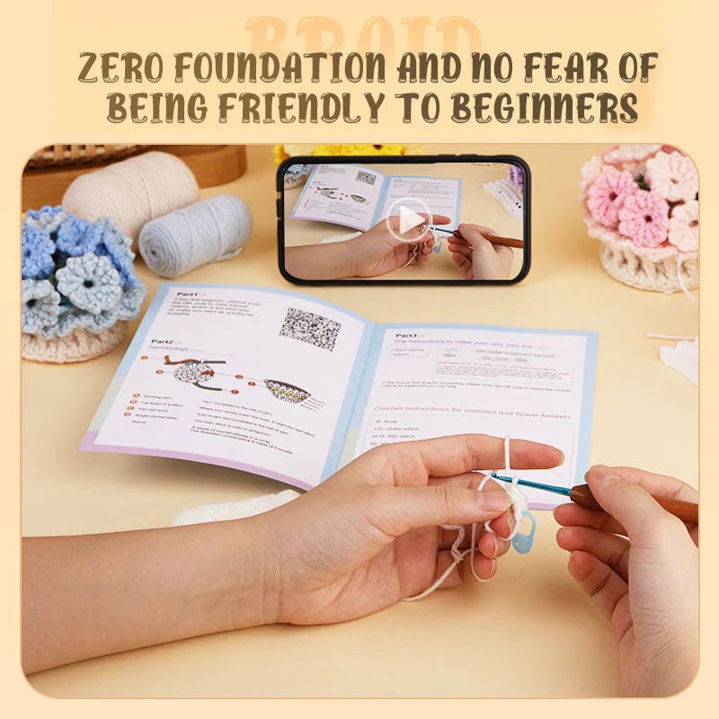 VeloraBloom™ DIY Yarn Kit – Create beautiful floral coasters that captivate and soothe your soul