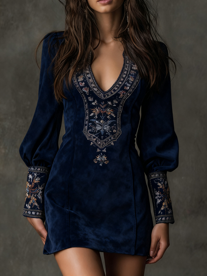 Marion™ | Retro Suede Mini Dress