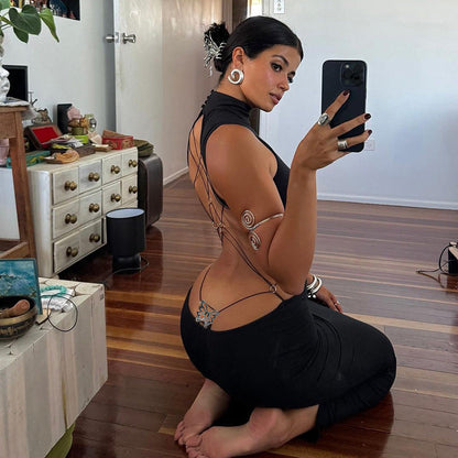 Noiréa™ Lace-Back Evening Dress