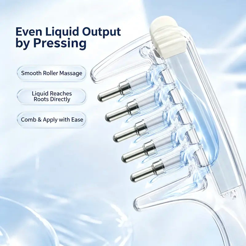 Even Liquid Output by Pressing - Smooth Roller Massage, Liquid Reaches Roots Directly