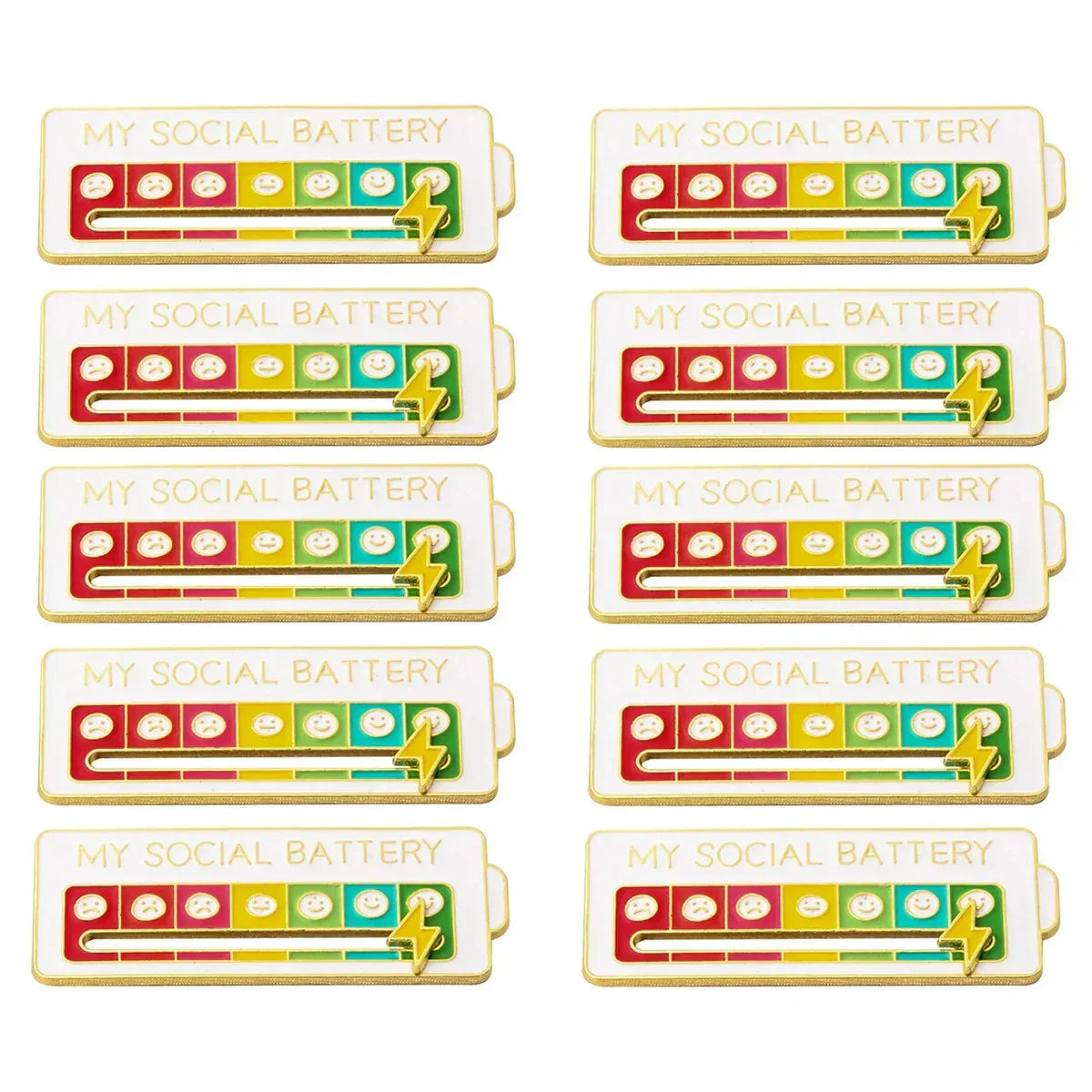 Social Battery Status Brooch