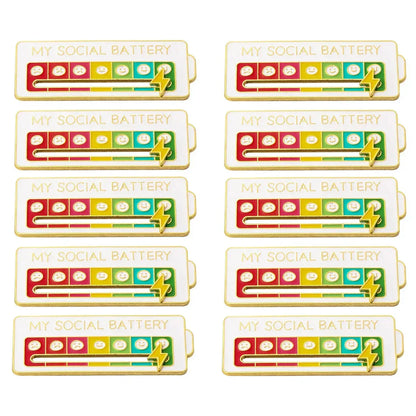 Social Battery Status Brooch