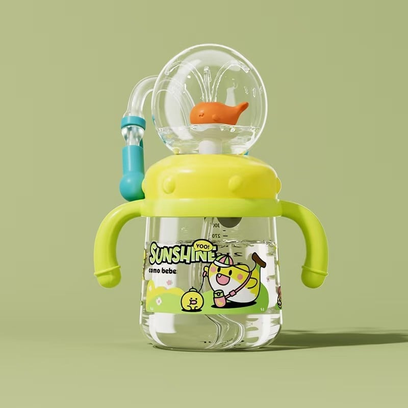 Drinking Cup With Whale Squirt, Weighted Sippy Cups With Adjustable Straps