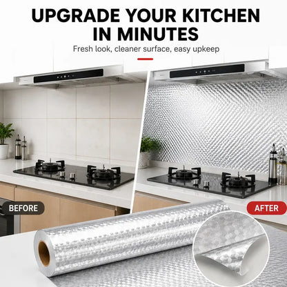 Heat-Resistant Peel & Stick Aluminum Foil Wallpaper