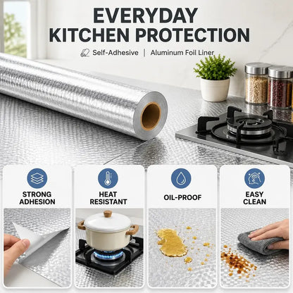 Heat-Resistant Peel & Stick Aluminum Foil Wallpaper