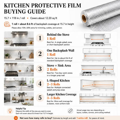 Heat-Resistant Peel & Stick Aluminum Foil Wallpaper