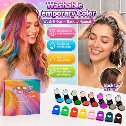 ColorRush – 12-Color Temporary Hair Chalk Applicator Set