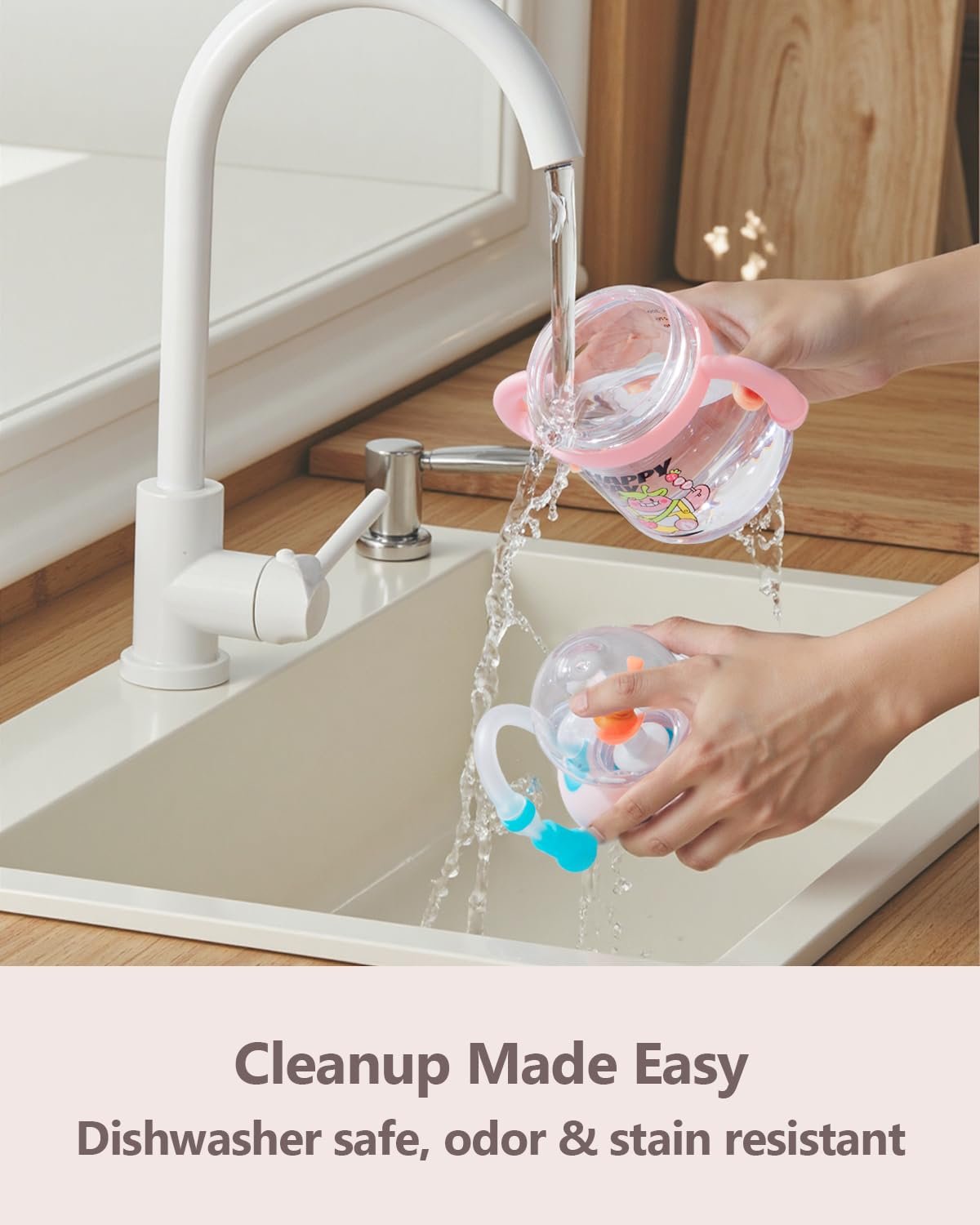 Drinking Cup With Whale Squirt, Weighted Sippy Cups With Adjustable Straps