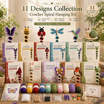 Beginner Crochet Spiral Hanging Garden Animal Decor DIY Kit