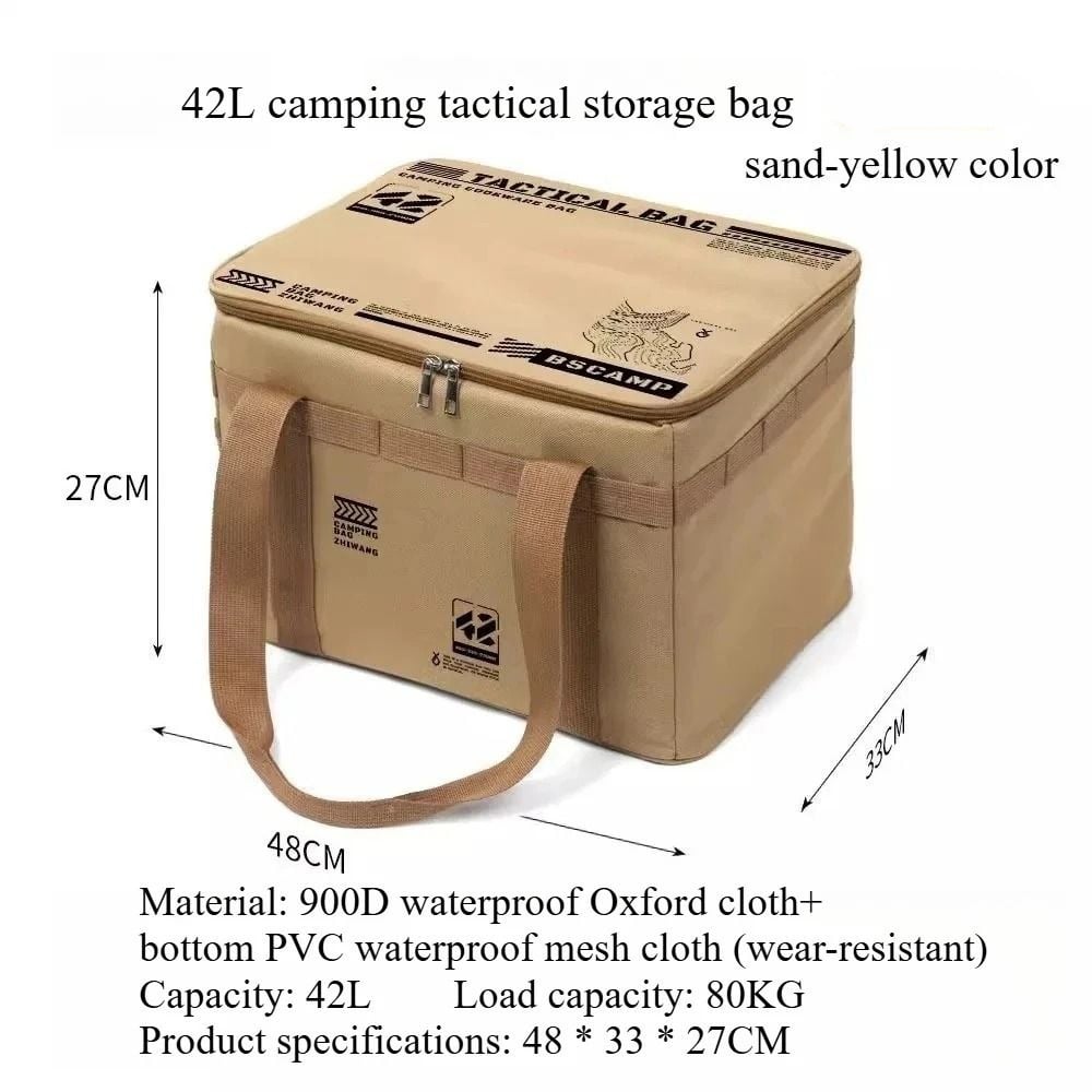Large Capacity Outdoor Folding Storage Bag Waterproof Portable Camping & Picnic Organizer
