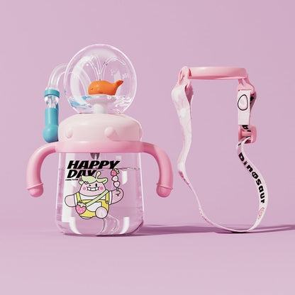 Drinking Cup With Whale Squirt, Weighted Sippy Cups With Adjustable Straps