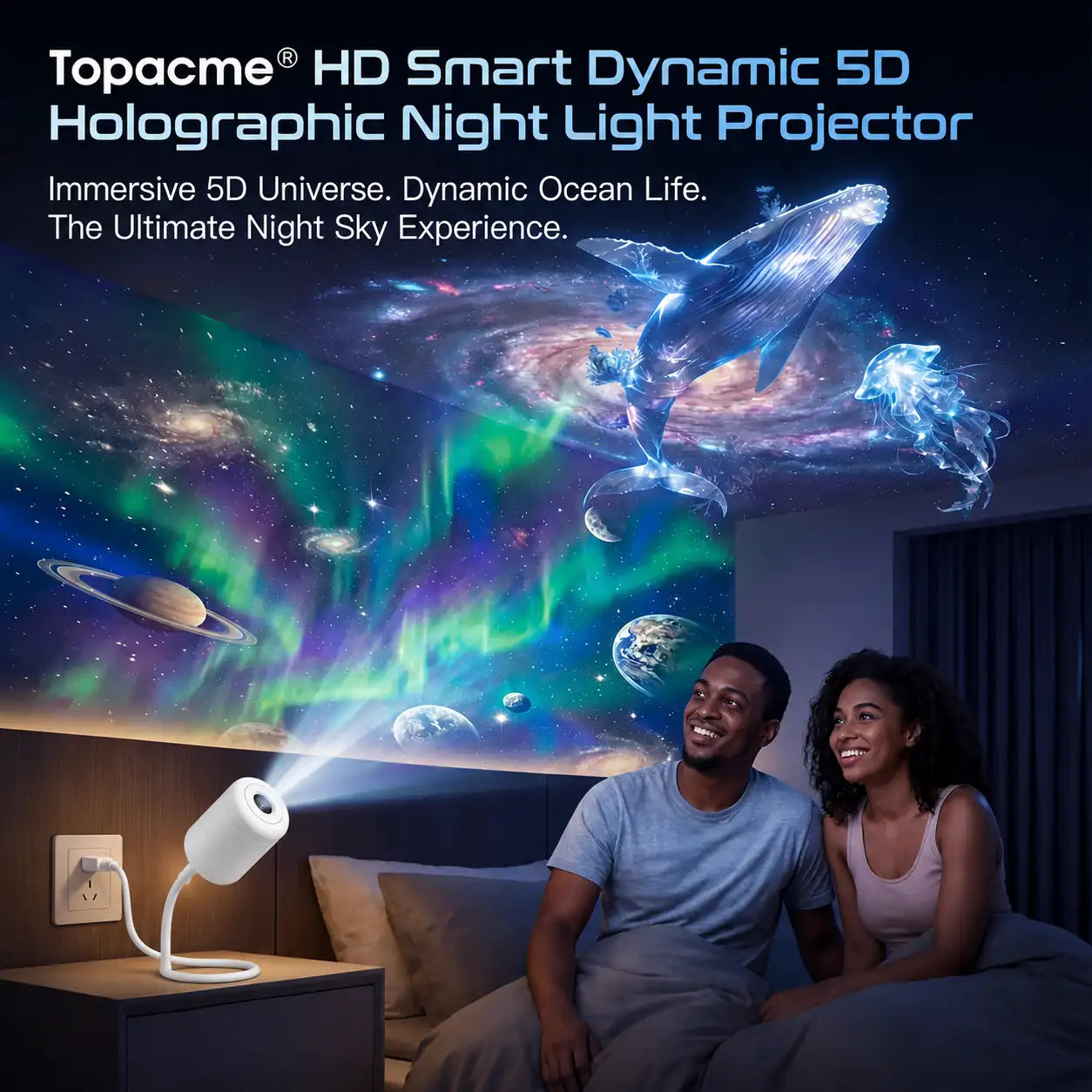Comauo® Night Light Projector - Smart Holographic Star Projector