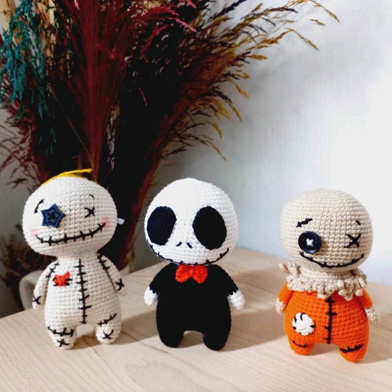 Handmade Crochet Halloween Doll Decoration