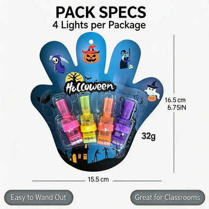 Halloween LED Finger Projection Lights – 8/16/24-Piece Party Favor Sets