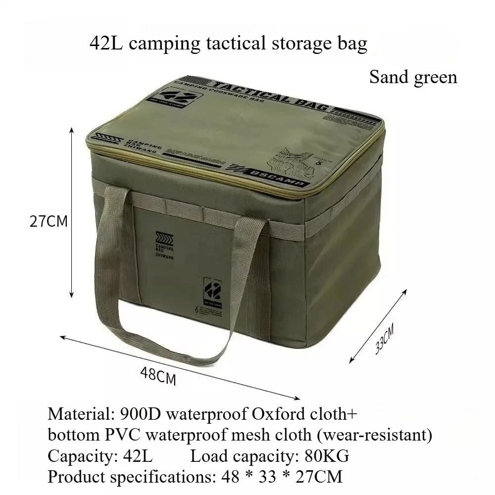 Large Capacity Outdoor Folding Storage Bag Waterproof Portable Camping & Picnic Organizer