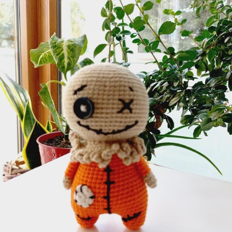 Handmade Crochet Halloween Doll Decoration