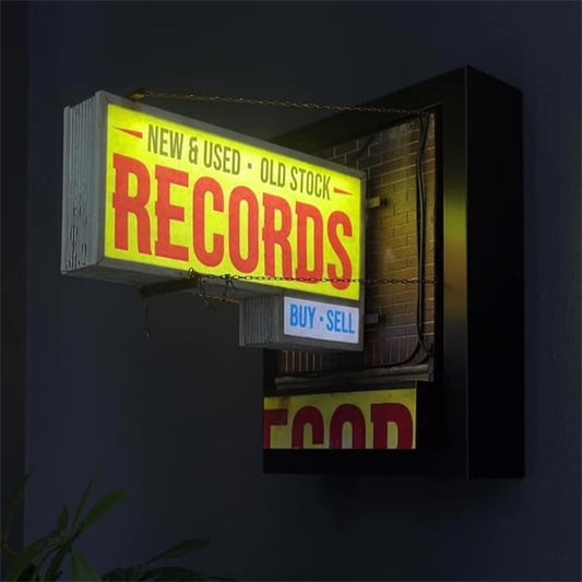 Record Store Retro Wall Light - Record Collector Gift