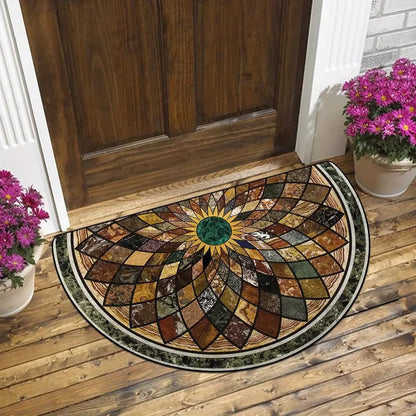 💖Boho Style Semicircular Door Mat - Non Slip Soft Floor Carpet