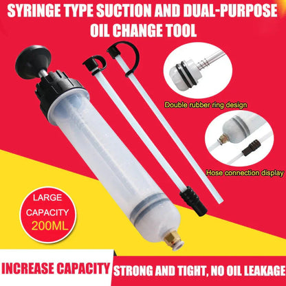 Manual Fluid Pump | Syringe-Style Oil Extractor with Extra Tube | PVC | For Cars, Motorcycles & Equipment