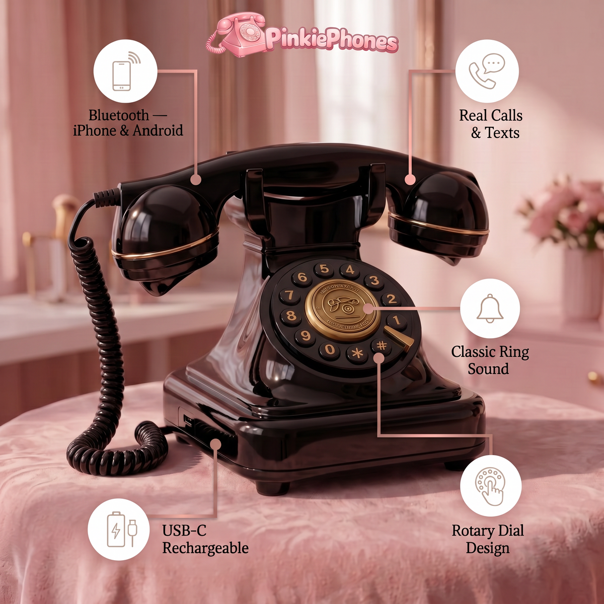 Retro Bluetooth Rotary Phone