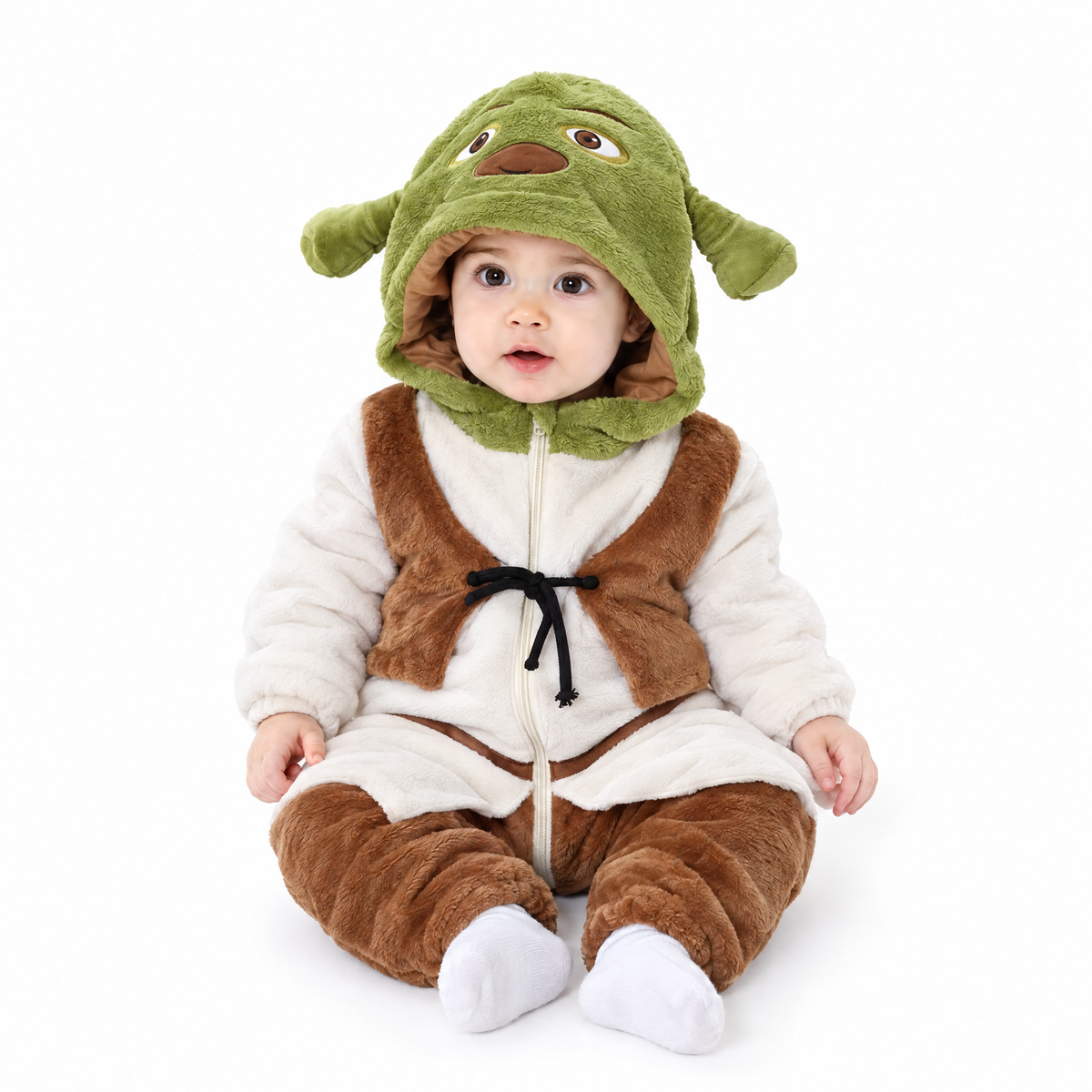 Baby Cozy Shrek Plush Hooded Romper Onesie