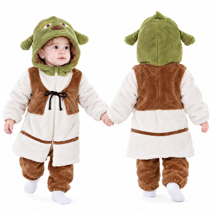 Baby Cozy Shrek Plush Hooded Romper Onesie
