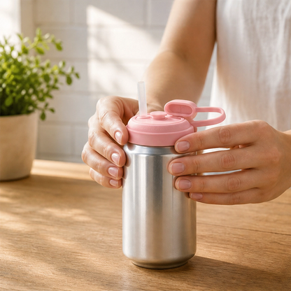 Maviglow™ – Spill-Proof Silicone Can Lid with Built-In Straw