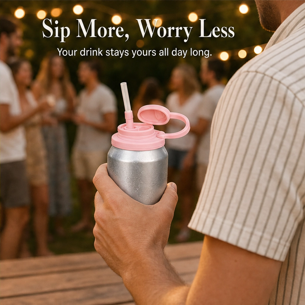 Maviglow™ – Spill-Proof Silicone Can Lid with Built-In Straw
