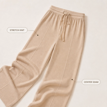 Maviglow™ – Ribbed Knit Sleeveless Crop Top & Wide-Leg Pants 2-Piece Set 