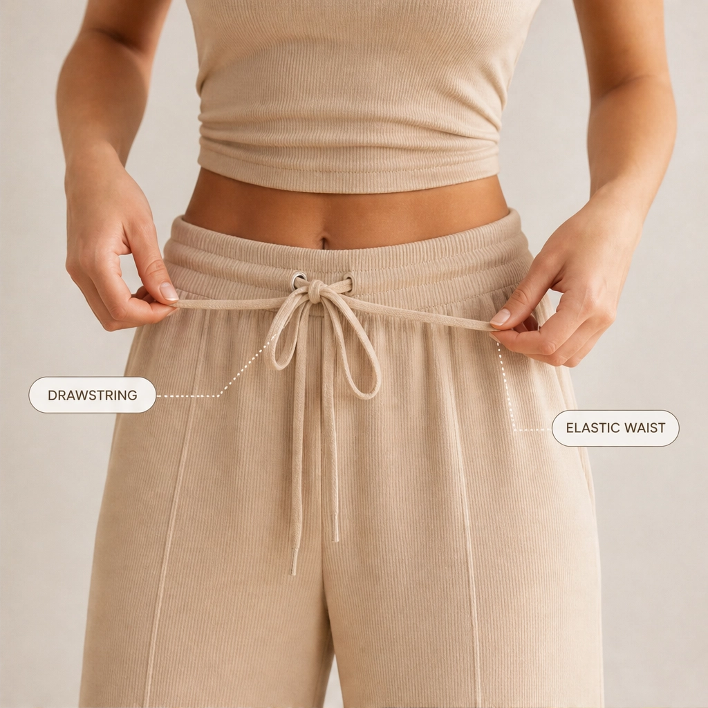 Maviglow™ – Ribbed Knit Sleeveless Crop Top & Wide-Leg Pants 2-Piece Set 