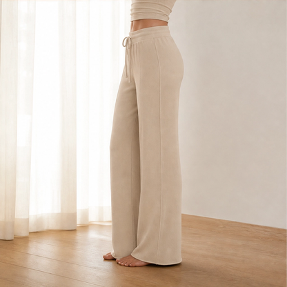 Maviglow™ – Ribbed Knit Sleeveless Crop Top & Wide-Leg Pants 2-Piece Set 