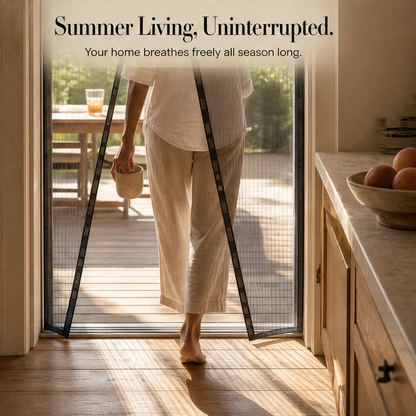 Maviglow™ – Hands-Free Magnetic Screen Door with Heavy-Duty Mesh & Auto-Close Magnets 